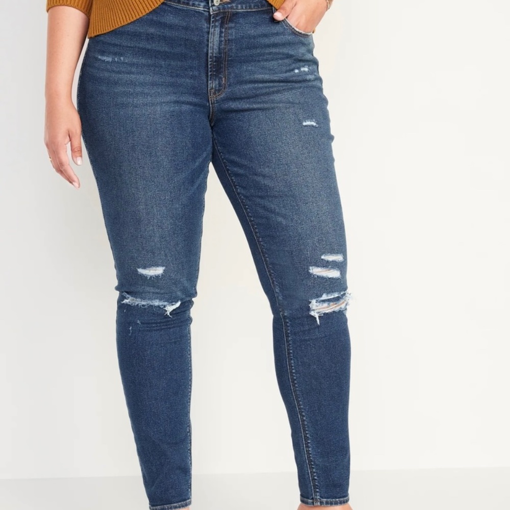 Old Navy Women's Jeans - 20 - Mid-Rise Rockstar Super-Skinny Ripped Jeans